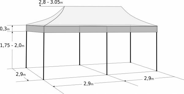 Pavilion de grădină  3x6m – din aluminiu: Dimensiuni și parametri